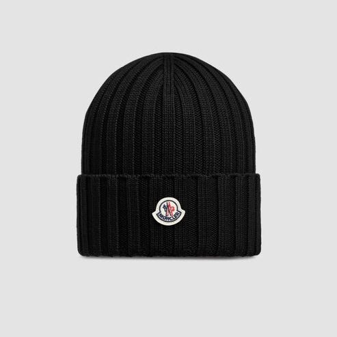 Moncler — Bonnet en laine — Noir