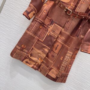 Louis Vuitton - Robe chemise imprimé ceinturée - Terracotta