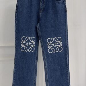 Loewe - Jean droit anagramme brodé - Bleu denim