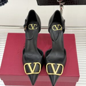 Valentino - Escarpins à talon - Noir logo V