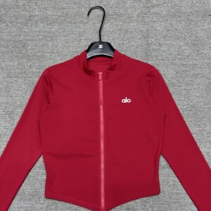 Alo - Veste sport cropped zippée - Rouge