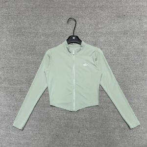 Alo - Veste sport cropped zippée - Vert sauge
