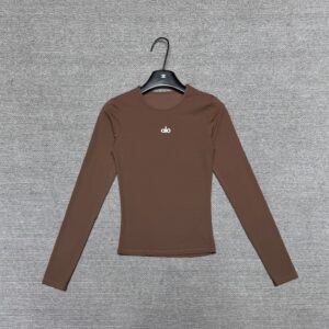 Alo - Top sport manches longues ajusté - Marron