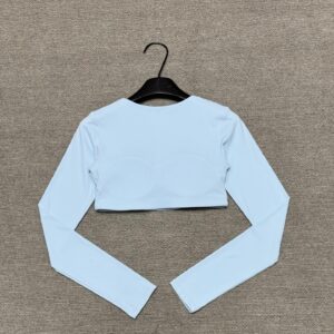 Alo - Top sport cropped manches longues - Bleu ciel