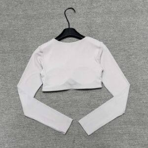 Alo - Top sport cropped manches longues - Blanc