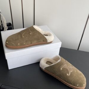 Celine - Sabots fourrés - Beige suede