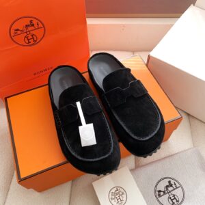 Hermès - Mocassins - Noir daim