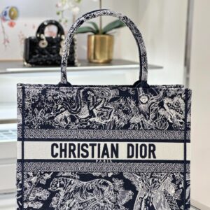 DIOR-Cabas Book Tote toile bleu marine