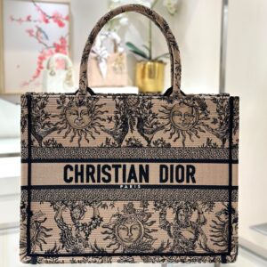 DIOR-Cabas Book Tote toile beige noir